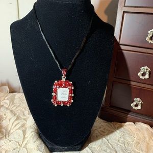 Cookie Lee Red Photo Pendant Necklace